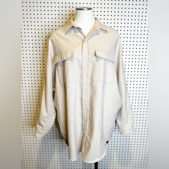 Frank & Eileen | McLoghlin Utility Shirt In Natural, Shacket Sz. M/L - Picture 4 of 11